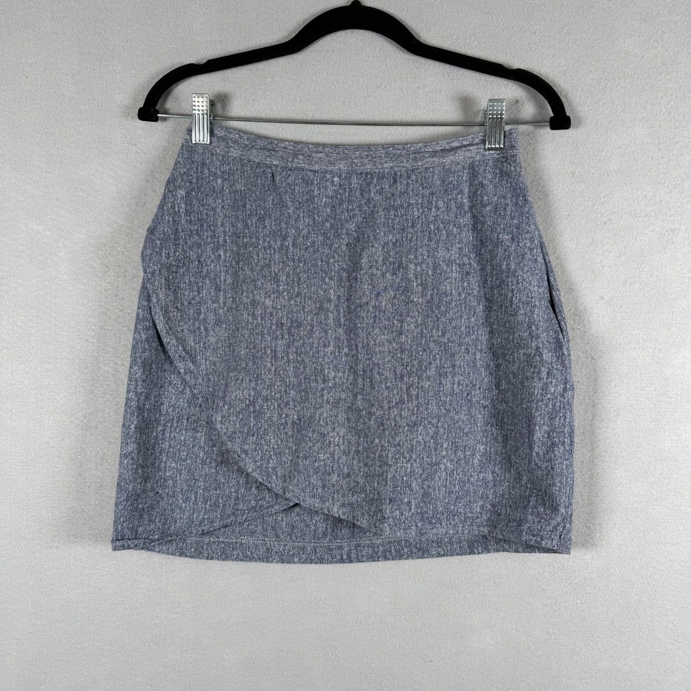 Southern Proper Womens 4 Skirt Blue Linen Cotton Faux Wrap Preppy Coastal Summer